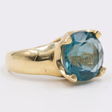 Vintage 14K Gelbgold Fluorit Cocktailring, 70er Jahre