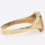 Vintage-Ring aus 8-karätigem Gelbgold mit grüner Glaspaste, 60er/70er Jahre