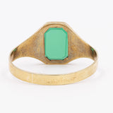 Vintage-Ring aus 8-karätigem Gelbgold mit grüner Glaspaste, 60er/70er Jahre