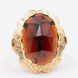 Vintage Granatring aus 14 Karat Gold, 60er Jahre