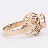 Vintage-Ring aus synthetischem rosa Spinell aus 9-karätigem Gelbgold, 70er Jahre