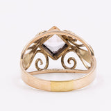 Vintage-Ring aus synthetischem rosa Spinell aus 9-karätigem Gelbgold, 70er Jahre