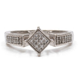 Vintage-Ring aus 10-karätigem Weißgold mit Diamanten (0.30 ctw), 90er Jahre