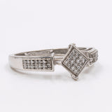 Vintage-Ring aus 10-karätigem Weißgold mit Diamanten (0.30 ctw), 90er Jahre