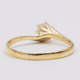 Bague solitaire vintage en or jaune 14 carats avec un diamant taille brillant (0,30 ct), années 70