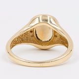 Vintage-Ring aus 14-karätigem Gelbgold mit gelbem Stein und Diamant, 70er Jahre