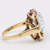 Vintage-Ring aus 14 Karat Gelbgold mit einem Aquamarin von 6.60 Karat, 70er Jahre