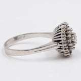 Vintage-Diamant-Blumenring (0.90 ctw) aus 14 Karat Weißgold, 60er Jahre