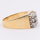 Vintage-Ring aus 14-karätigem Gelb- und Weißgold mit Diamanten im Brillantschliff (ca. 0.40 ctw), 70er Jahre