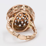 Vintage-Ring aus 14-karätigem Gelbgold und Silber mit Diamanten im Rosenschliff