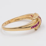 Vintage-Ring aus 18 Karat Gelbgold mit Rubinen und Diamanten, 70er Jahre