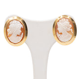 Vintage-Ohrclips aus 18-karätigem Gelbgold mit Kameen, 50er/60er Jahre