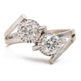 Vintage-Diamantring aus 18 Karat Weißgold (ca. 0.50 ctw), 60er Jahre