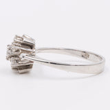 Vintage-Diamant-Schneeflockenring aus 14-karätigem Weißgold (ca. 0.33 ctw), 60er Jahre