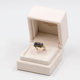 Vintage-Ring aus 9-karätigem Gelbgold mit Saphiren, 70er Jahre