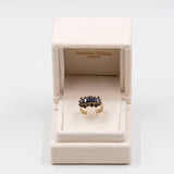 Vintage-Ring aus 9-karätigem Gelbgold mit Saphiren, 70er Jahre