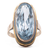 Vintage-Cocktailring aus 8-karätigem Rotgold mit synthetischem Spinell (ca. 10 Karat), 70er Jahre