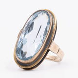 Vintage-Cocktailring aus 8-karätigem Rotgold mit synthetischem Spinell (ca. 10 Karat), 70er Jahre