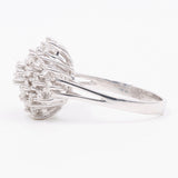 Vintage-Schneeflockenring aus 14-karätigem Weißgold mit Diamanten (insgesamt 1 Karat), 70er Jahre