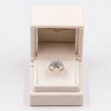 Vintage-Schneeflockenring aus 14-karätigem Weißgold mit Diamanten (insgesamt 1 Karat), 70er Jahre