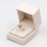 Vintage-Schneeflockenring aus 14-karätigem Weißgold mit Diamanten (insgesamt 1 Karat), 70er Jahre