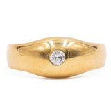 Vintage-Zigeunerring aus 18 Karat Gelbgold mit Diamant im Brillantschliff (ca. 0.13 ct), 70er Jahre