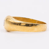 Vintage gypsy ring in 18K yellow gold with brilliant cut diamond (approx. 0.13ct), 70s