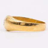 Vintage-Zigeunerring aus 18 Karat Gelbgold mit Diamant im Brillantschliff (ca. 0.13 ct), 70er Jahre