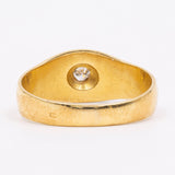 Vintage gypsy ring in 18K yellow gold with brilliant cut diamond (approx. 0.13ct), 70s