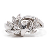 Vintage-Ring aus 18 Karat Weißgold mit Diamanten, 60er Jahre