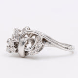 Vintage-Ring aus 18 Karat Weißgold mit Diamanten, 60er Jahre