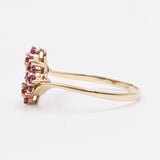 Vintage-Ring aus 9-karätigem Gold mit synthetischen Rubinen