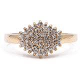 Vintage-Diamantring aus 9-karätigem Gelbgold (0.15 ctw), 1994