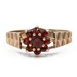 Vintage-Ring aus 9-karätigem Roségold mit Granaten, 70er Jahre