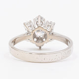 Vintage-Gänseblümchenring aus 14 Karat Weißgold mit Diamanten im Brillantschliff (insgesamt 1 Karat), 60er/70er Jahre