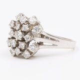 Vintage-Ring aus 14-karätigem Weißgold mit Diamanten im Brillantschliff (0,98 ctw), 60er/70er Jahre