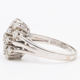 Vintage-Ring aus 14-karätigem Weißgold mit Diamanten im Brillantschliff (0,98 ctw), 60er/70er Jahre