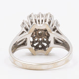 Vintage-Ring aus 14-karätigem Weißgold mit Diamanten im Brillantschliff (0,98 ctw), 60er/70er Jahre