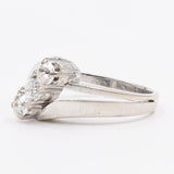 Vintage-Trilogie-Ring aus 14 Karat Weißgold mit Diamanten (insgesamt 0.45 ct), 60er/70er Jahre