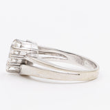 Vintage-Trilogie-Ring aus 14 Karat Weißgold mit Diamanten (insgesamt 0.45 ct), 60er/70er Jahre