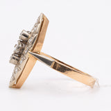 Vintage 14k two-tone gold and diamond shuttle ring (0.65ctw), 70s