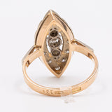 Vintage-Shuttle-Ring aus 14 Karat zweifarbigem Gold und Diamanten (0.65 ctw), 70er Jahre