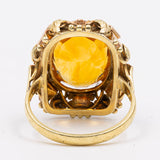 Vintage-Cocktailring aus Gelb- und Roségold mit Citrin (8 Karat), 60er Jahre