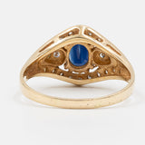 Vintage-Ring aus 14-karätigem Gelbgold mit Saphir (0.70 ct) und Diamanten (0.15 ct), 70er Jahre