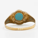 Винтажное кольцо из желтого золота 8 карат с бирюзой и бриллиантами, 70-е годы.