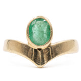 Vintage-Ring aus 14-karätigem Gelbgold mit Smaragd (0.45 ct), 70er Jahre