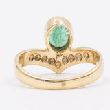 Vintage-Ring aus 14-karätigem Gelbgold mit Smaragd (0.45 ct), 70er Jahre