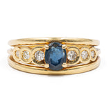 Vintage-Ring aus 18 Karat Gelbgold mit Saphir (0.40 ct) und Diamanten (0.18 ctw), 70er Jahre