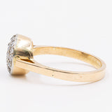 Antiker Ring aus 14-karätigem Gold mit Diamanten im Altschliff (0.28 ctw), 30er Jahre