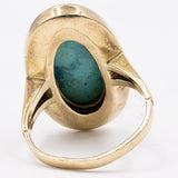 Vintage-Ring aus 8-karätigem Gelbgold mit Türkis, 70er Jahre